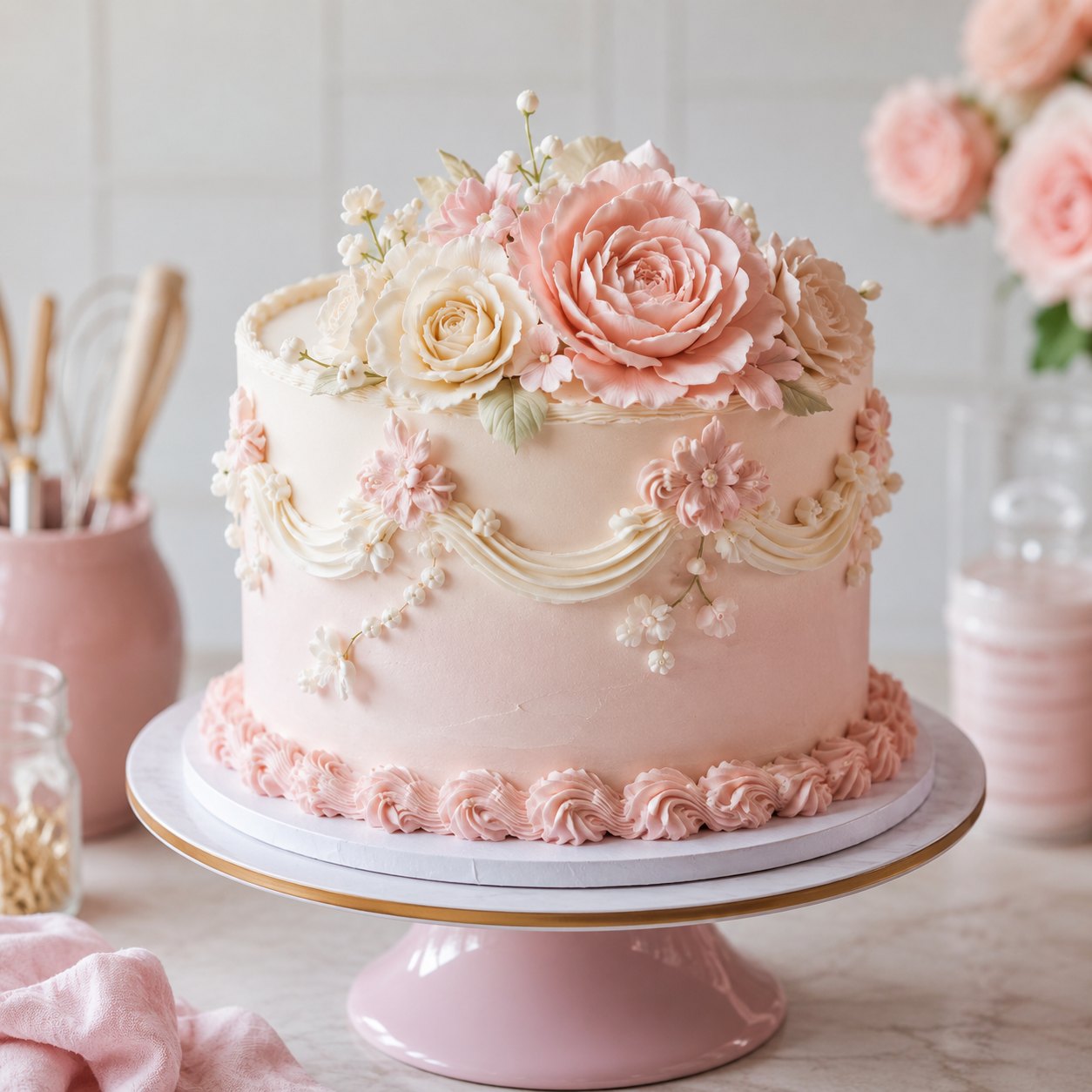 Floral celebration cake