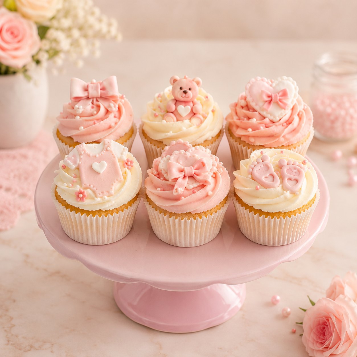 Baby shower cupcakes