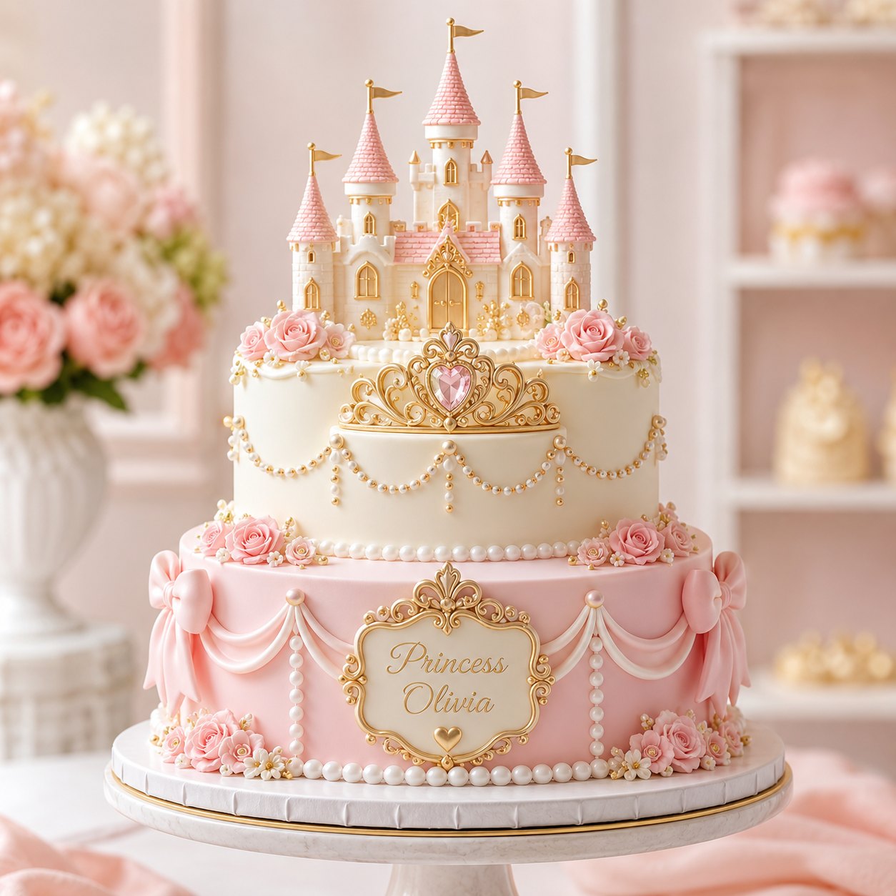 Princess castle cake
